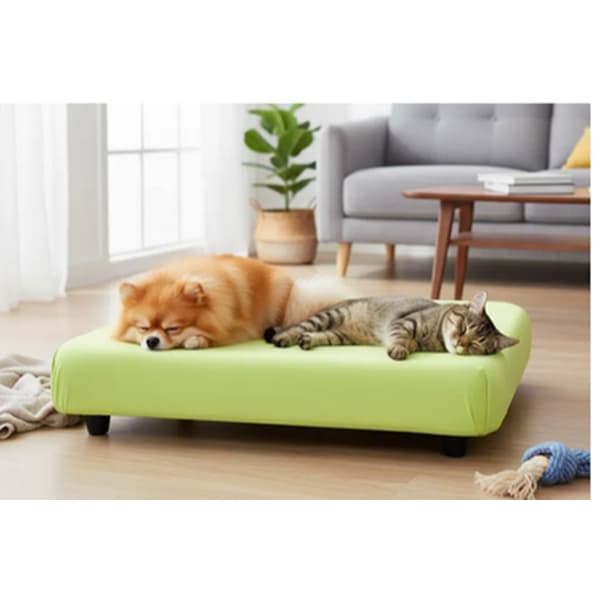 Lençol Pet Percal Verde Chá 80x60x19 com Elástico – Cama para Cachorro e Gato