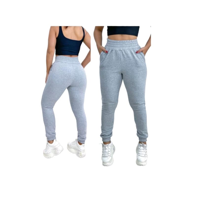2kit Calça Molitom Fanelado Grosso Quentinho Confortável Moda / Fashion