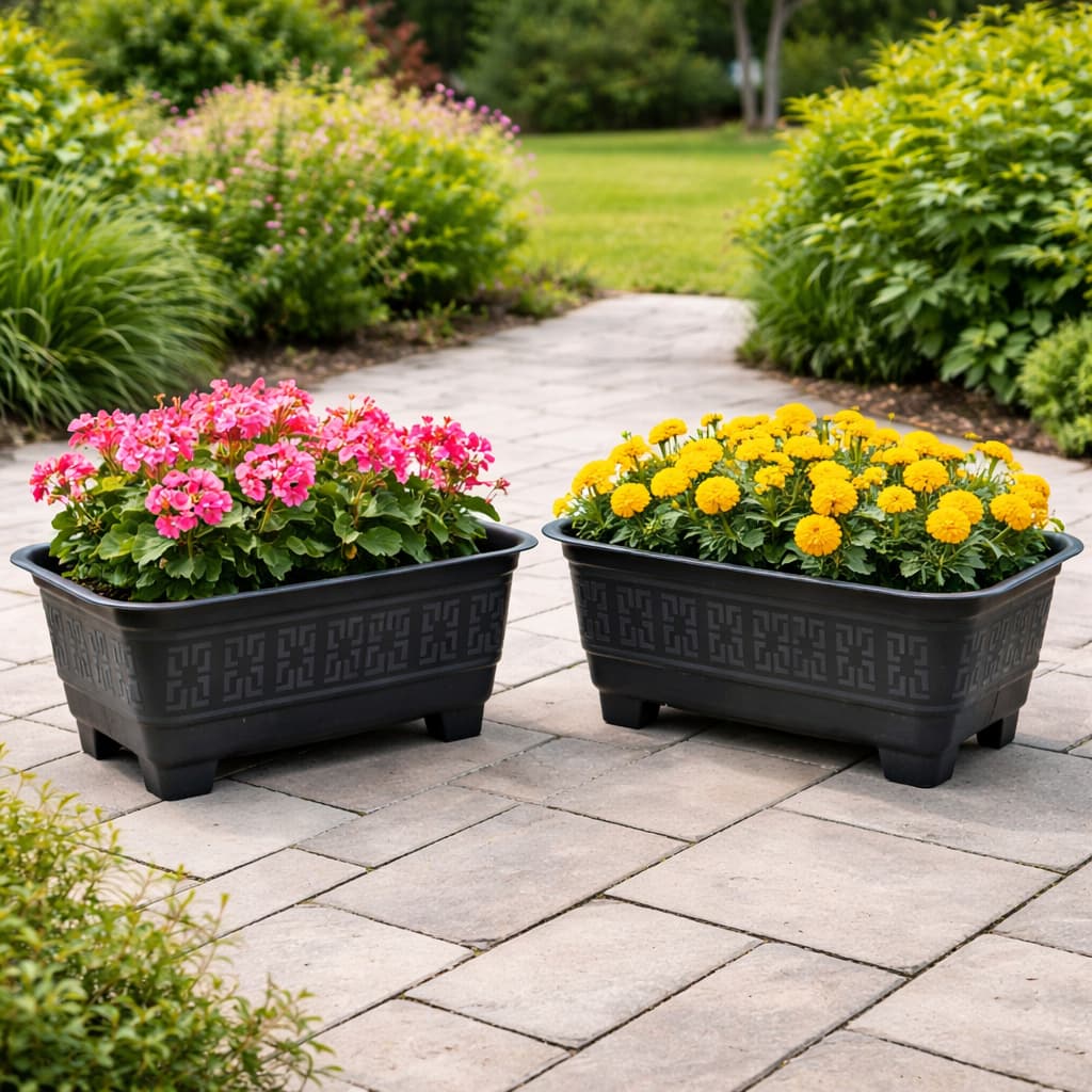 2 Vasos Para Plantas Floreira 3,5 Litros Jardineira de Sacada Plástico Resistente Decoração Casa
