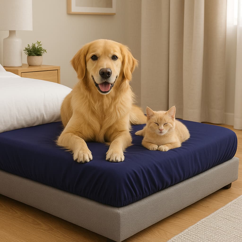 Lençol Pet Percal 80x60x19 Algodão com Elástico Cama Cachorro e Gato