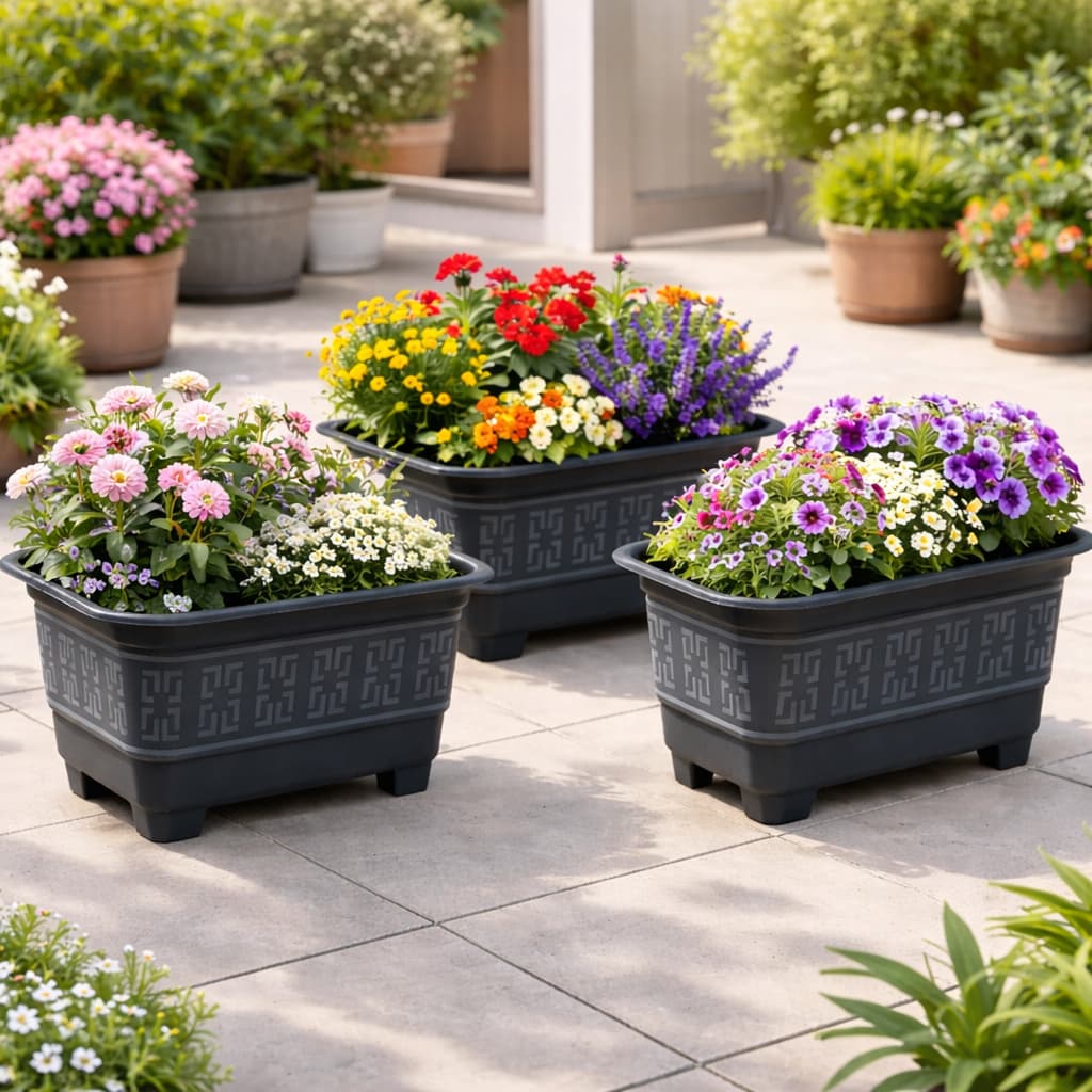Kit 3 Vasos para Plantas Jardineira Floreira Decoração Jardim