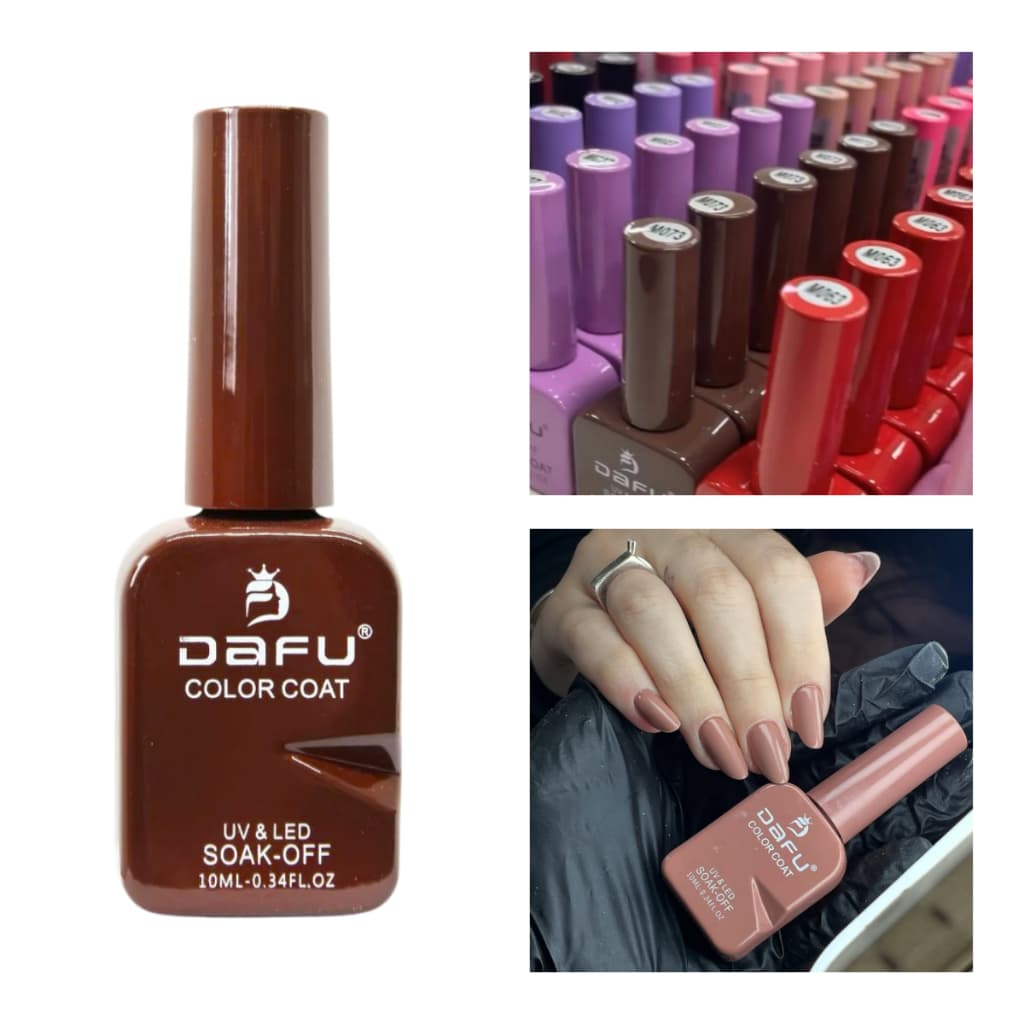 Esmaltes Gel DAFU Unhas Manicure Pedicure Marrom Vermelho Nude Top Coat Francesinha 10ml
