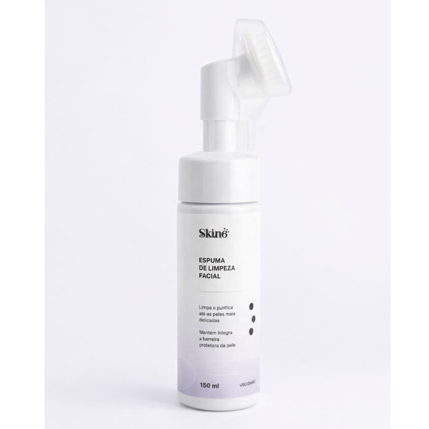 Espuma de Limpeza Facial Com Escova de Silicone Massageadora