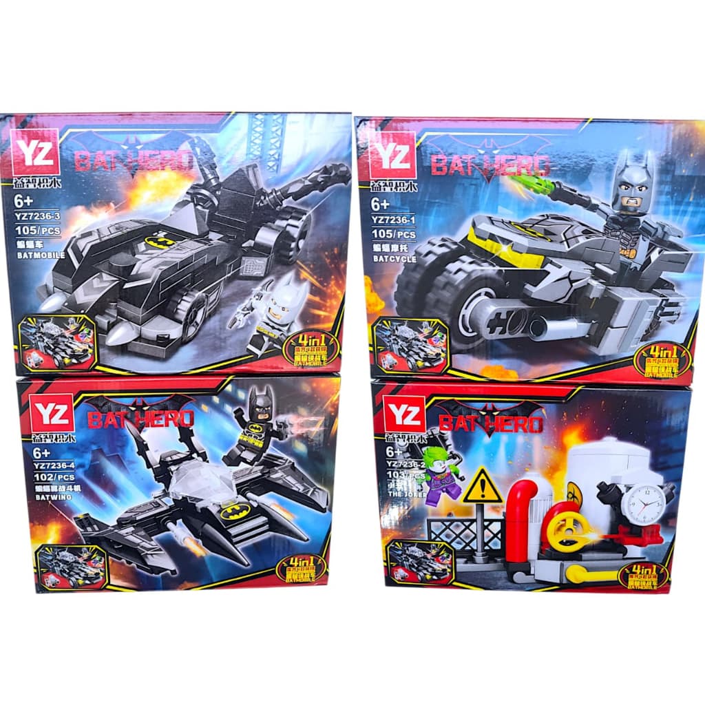 Kit Blocos de Montar Bat man 100+ Peças Brinquedos Coleção