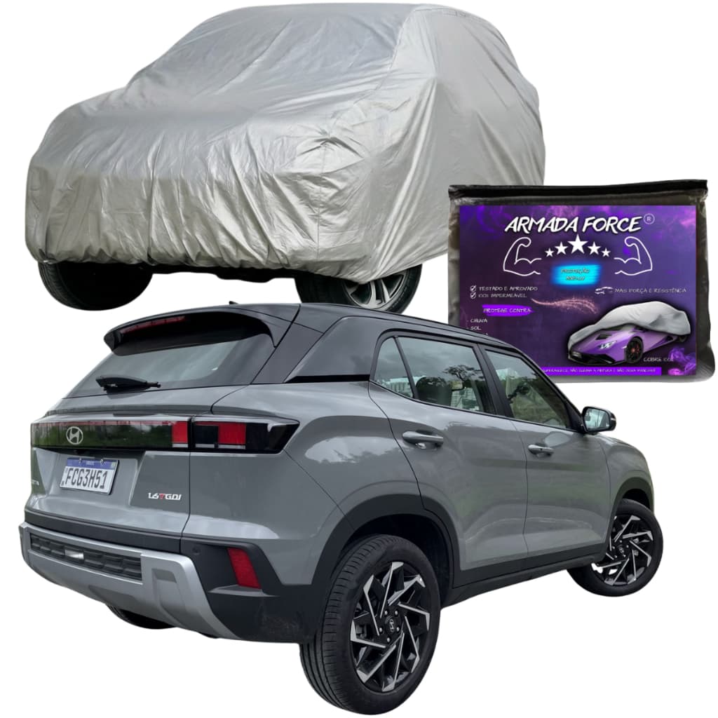 Capa Para Cobrir Carro Suv HYUNDAI CRETA 2026 Forrada 100% Impermeável Proteção UV Sol Chuva Poeira