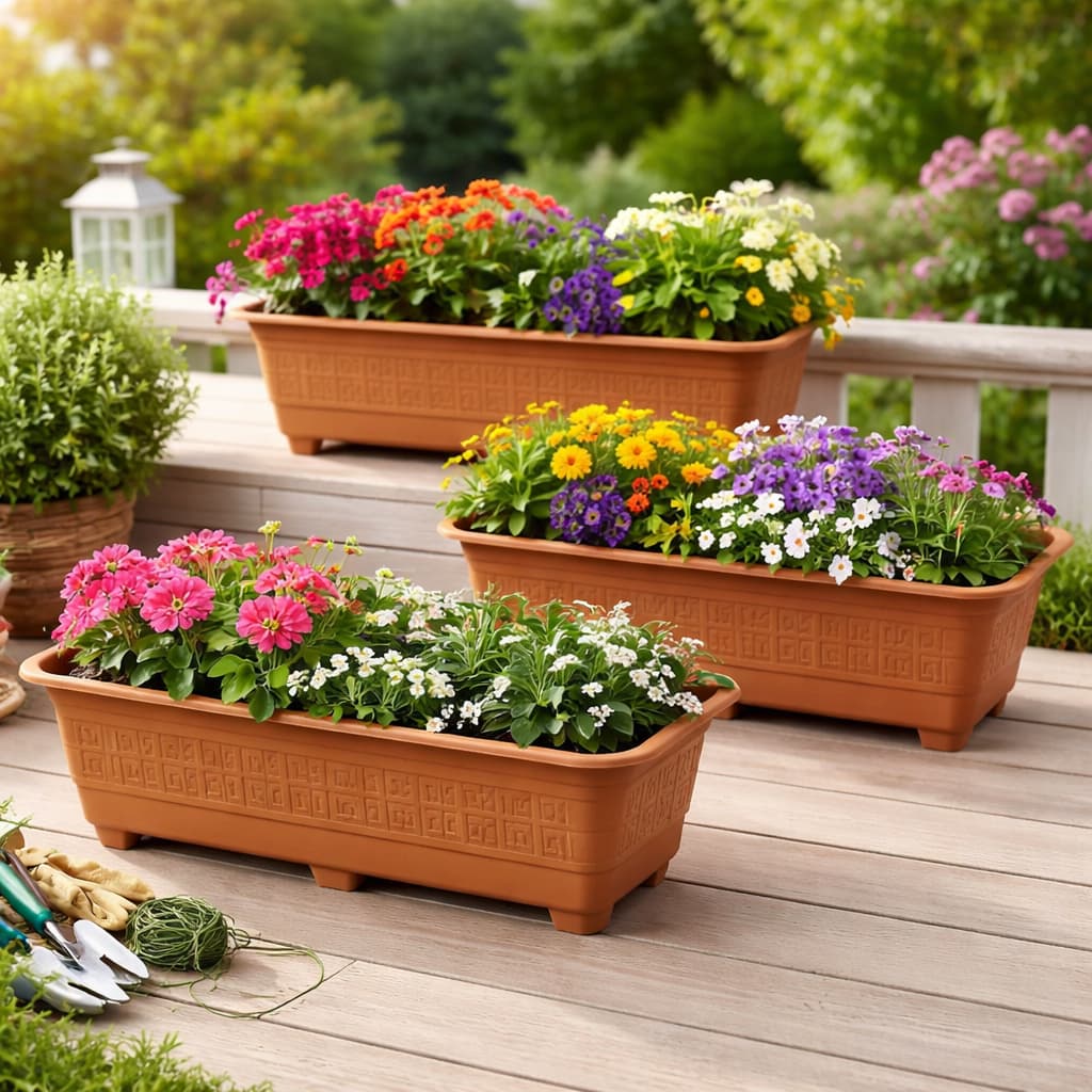 Conjunto 3 Vasos para Plantas 6 Litros Vaso de Flor Decoração Jardim