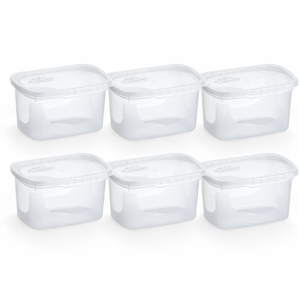 Kit de Potes Retangular com Tampa Transparente 2,2 litros Plástico Resistente