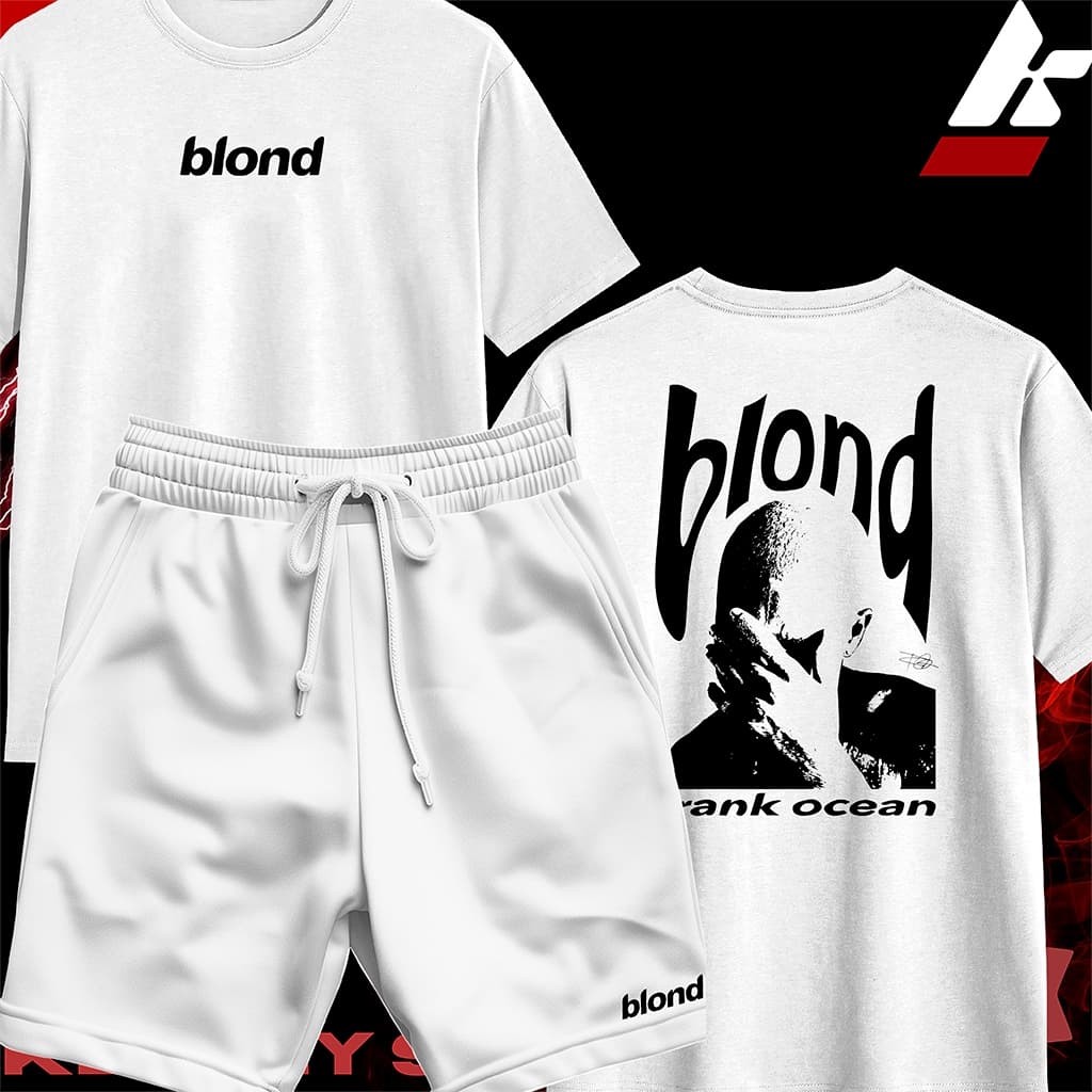 KIT Camisa Streetwear 100% Algodão e Bermuda Mauricinho Unissex Estampa CANTOR BLOND FRANK OCEAN