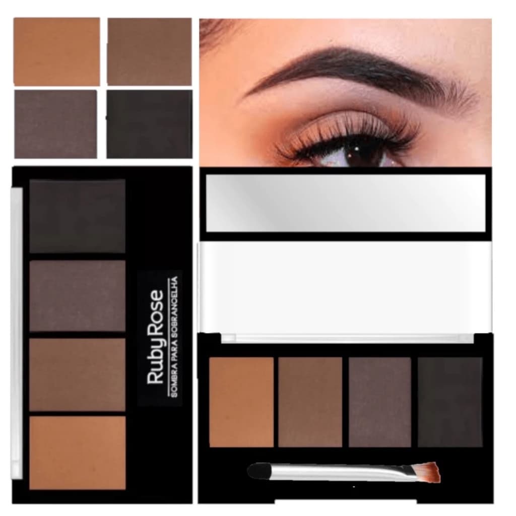 Paleta de Sombra para Sobrancelha Ruby Rose com 4 Sombras  F572