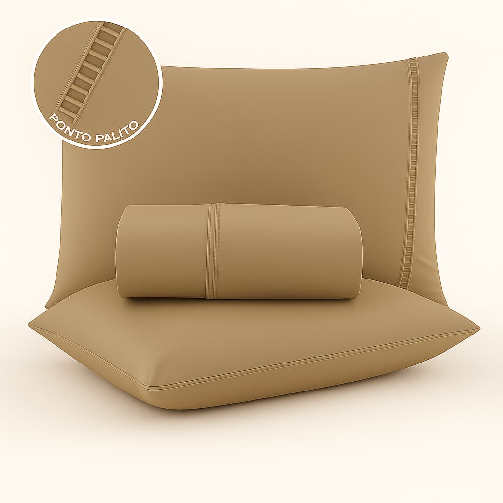 Jogo De Cama Queen Micropercal com Ponto Palito -Edna
