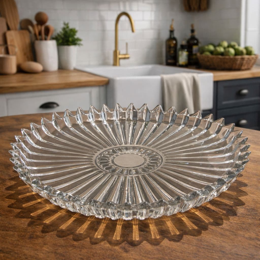 PRATO CENTRO DE MESA VIDRO SUPER LUXO ALTO RELEXO MESA POSTA