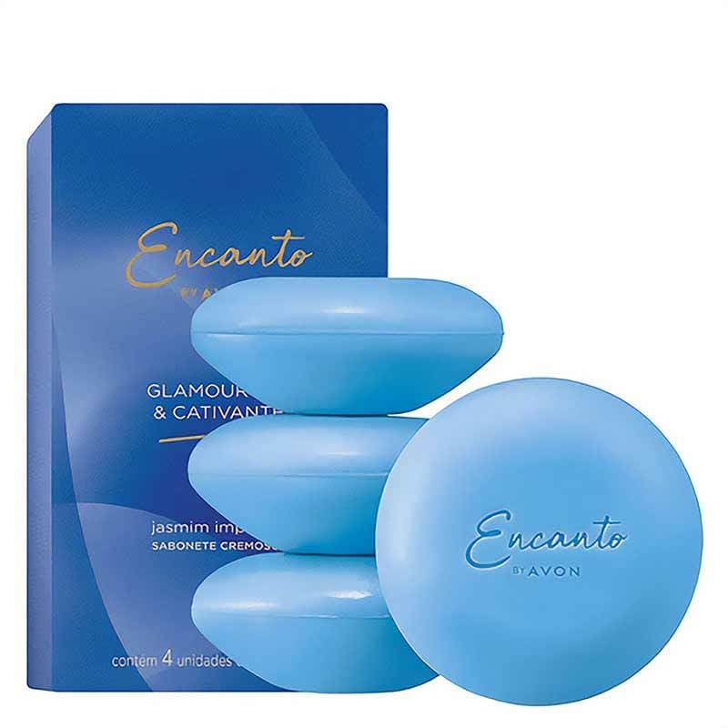 Sabonete Barra Encanto Jasmim Imperial Glamourosa e Cativante 4x80g - Avon
