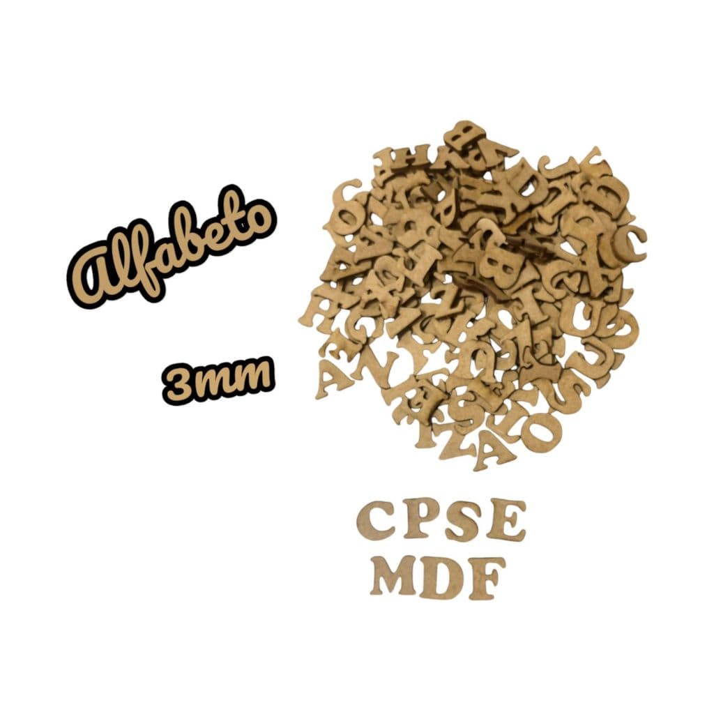 kit 104 letras - mdf 3 mm letras ,1,5cm altura