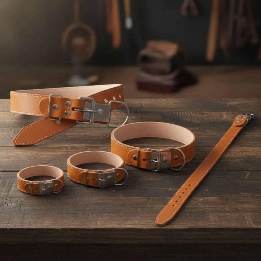 Coleira Couro Legítimo n8 luxo e resistência para cães de grande porte. Conforto e estilo garantidos