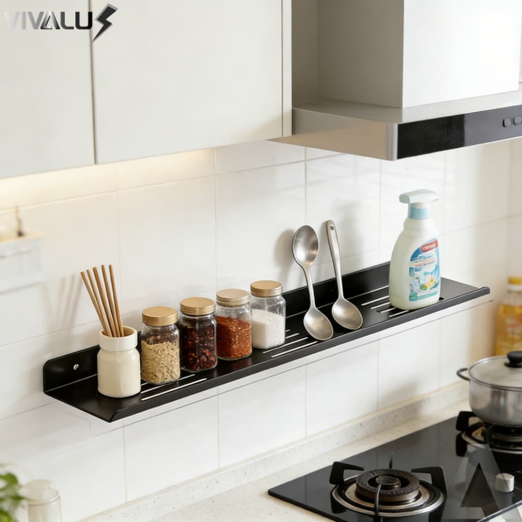 Kit 2 Prateleiras Suporte Saboneteira Para Parede Banheiro Cozinha Lavanderia Shampoo Sabonete Inox