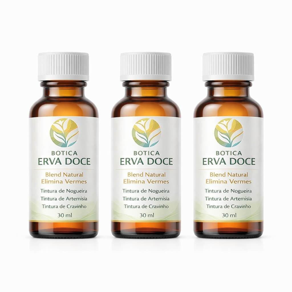 Tintura de Cravinho, Absinto e Nogueira 3 frascos de 30mL