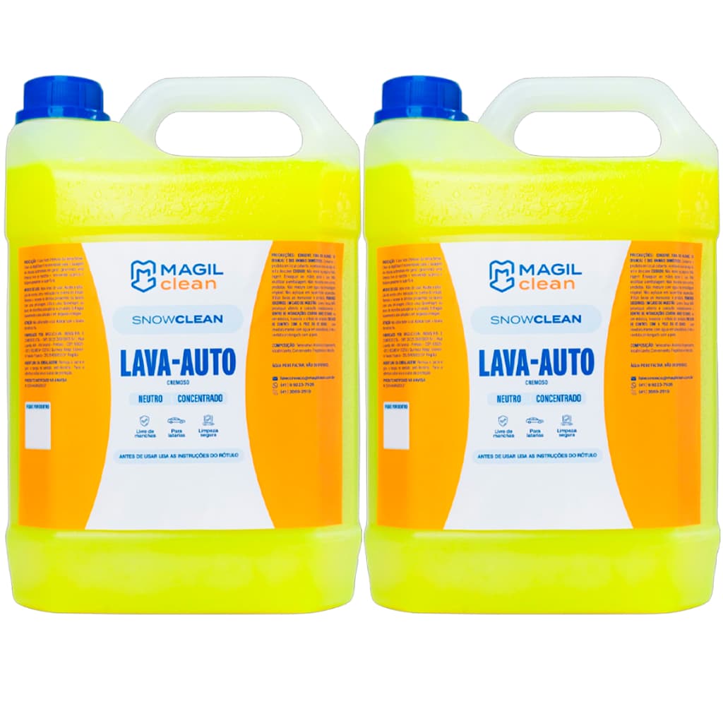 2 Shampoo Com Cera Automotivo Carnaúba Carro Moto - 5 Litros