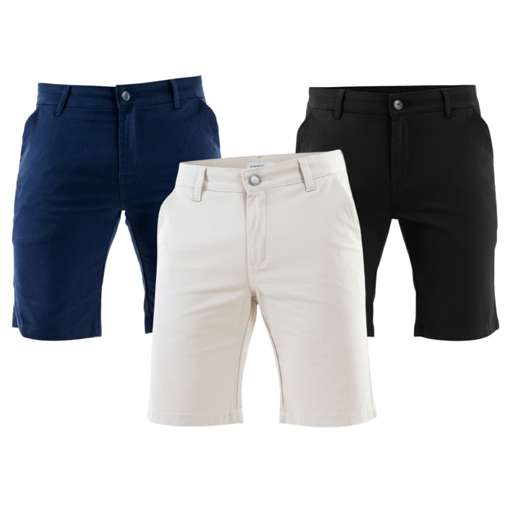 Kit 3 Bermuda Sarja Masculina Modelo Social Esporte Fino com Elastano