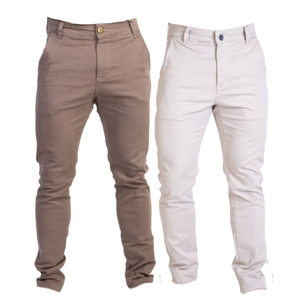 Kit 2 Calca Sarja Masculina Social Modelo Esporte Fino Alfaiataria com Elastano