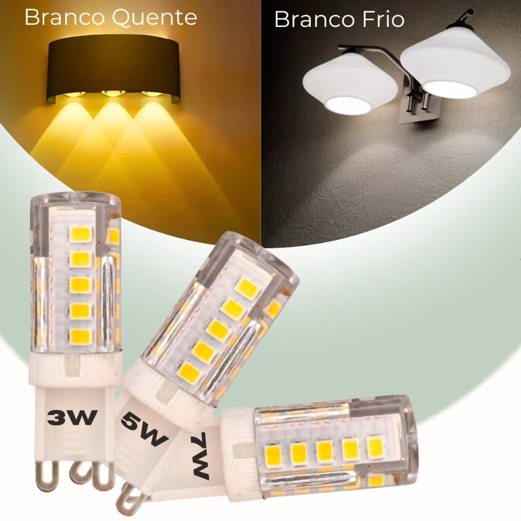 Lâmpada LED G9 Halopin Bivolt 3W 5W 7W Econômica