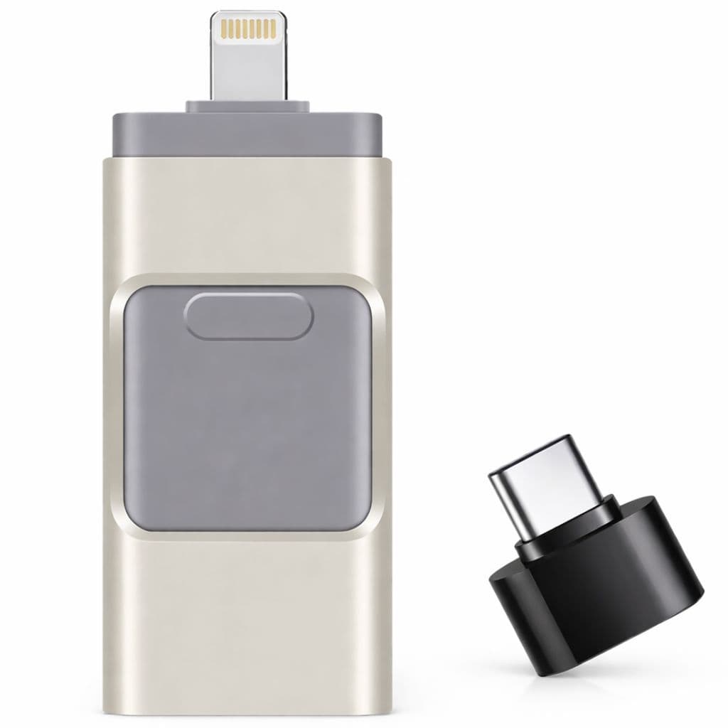 Pendrive Memoria Flash USB 4 em 1 Inteligente 128GB Compatível com iOS, Android e PC Flash Drive OTG