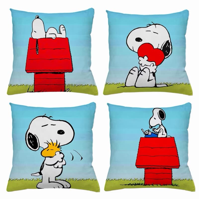 KIT 4 CAPAS DE ALMOFADAS SNOOPY  TAMANHO 45X45