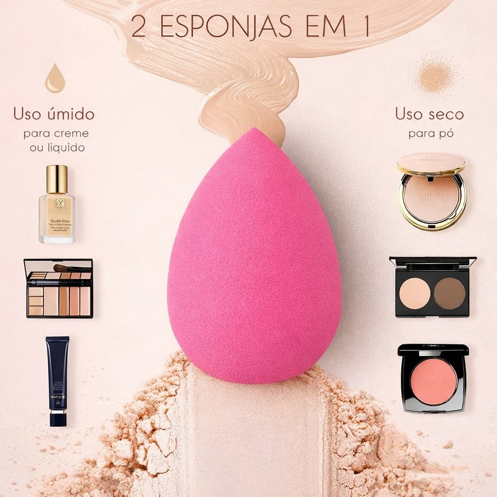 Esponja Facial Base Corretivo e Pó Esponja Para Maquiagem Maquiagem Macia