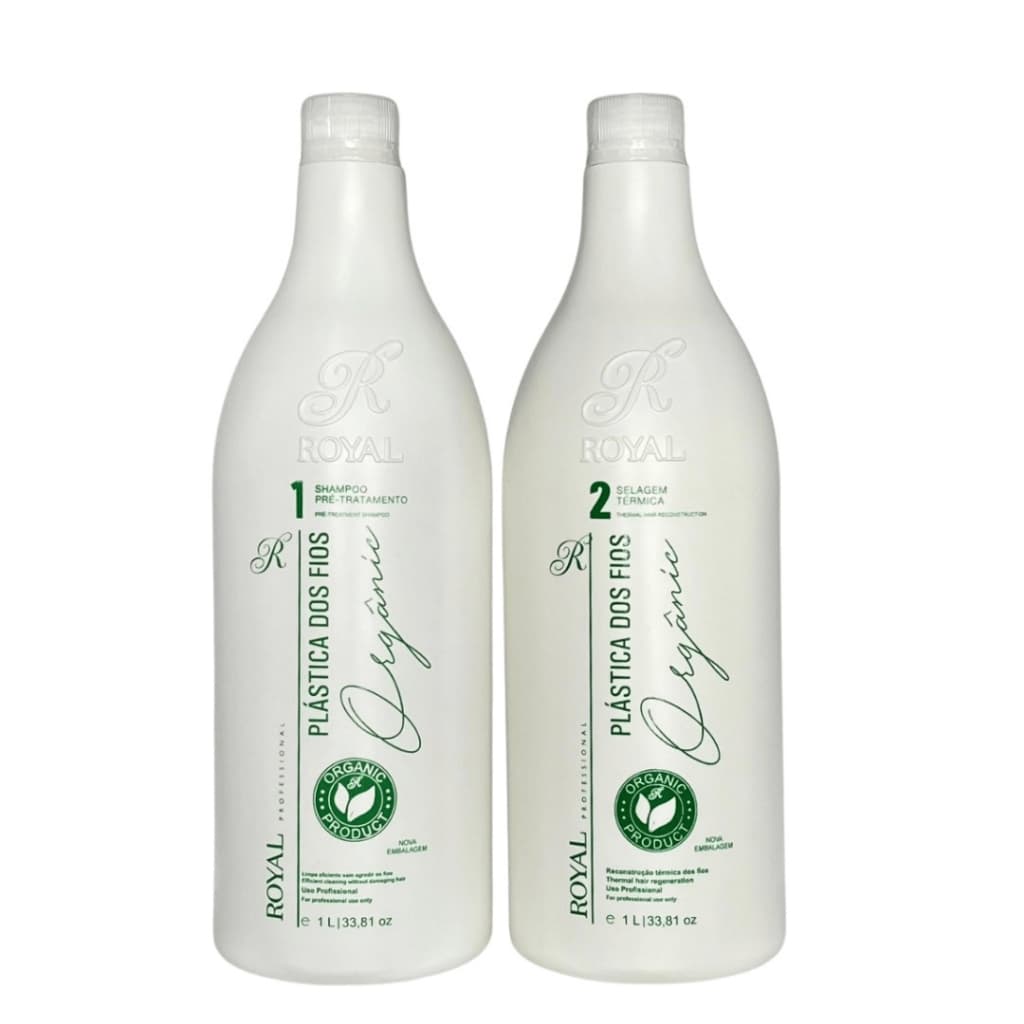 Kit Escova Progressiva Plastica dos Fios Orgânica Royal - 2x1lt