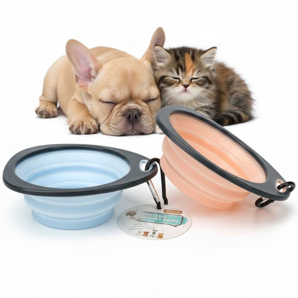 Comedouro bebedouro retrátil pet cão cachorro gato animais de estimação TPP portátil compacto 320ml