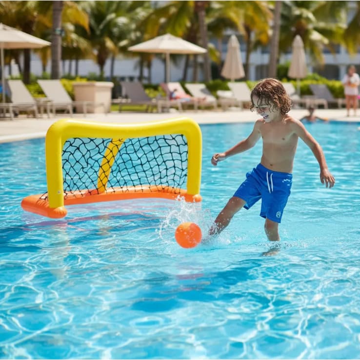 TRAVE DE FUTEBOL BRINQUEDO INFLAVEL PISCINA ÁGUA 134X66X76CM