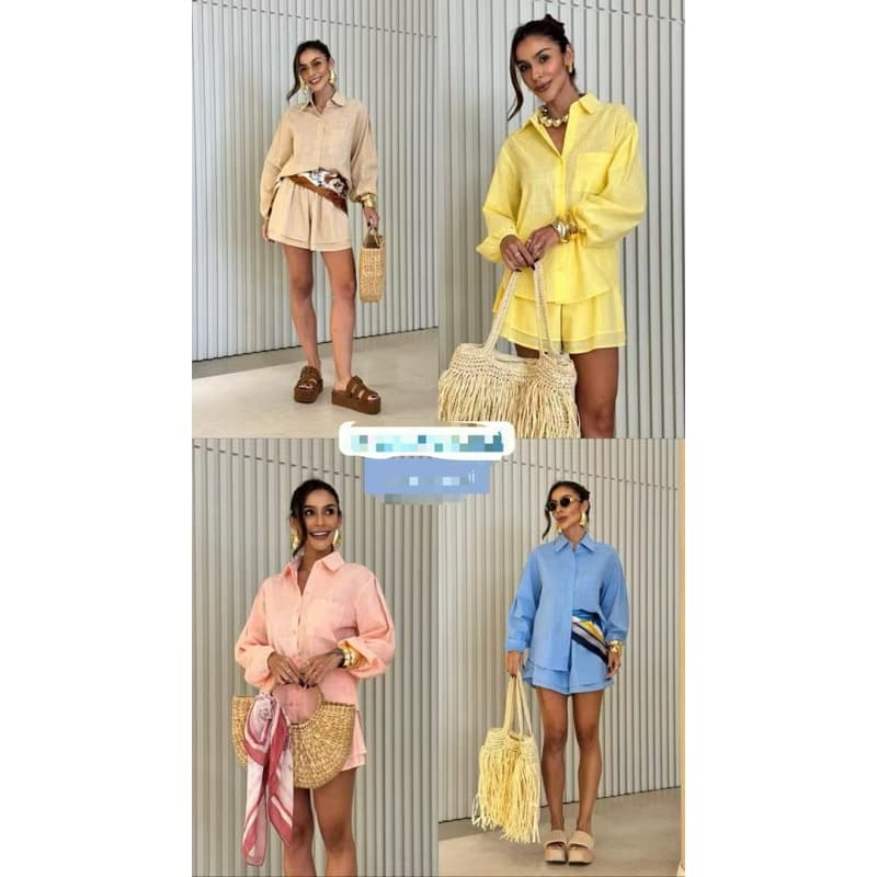 feminina conjunto camisa com short 2233