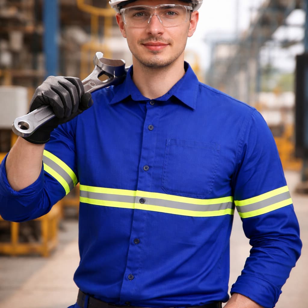 Camisa Uniforme Profissional C/ Faixa Refletiva Reforçada para Trabalho Vários Tamanhos