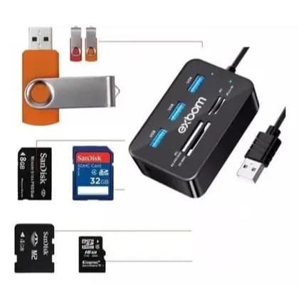 Combo Hub Com Leitor Cartão 7 EM 1 - UH-R230 - EXBOM