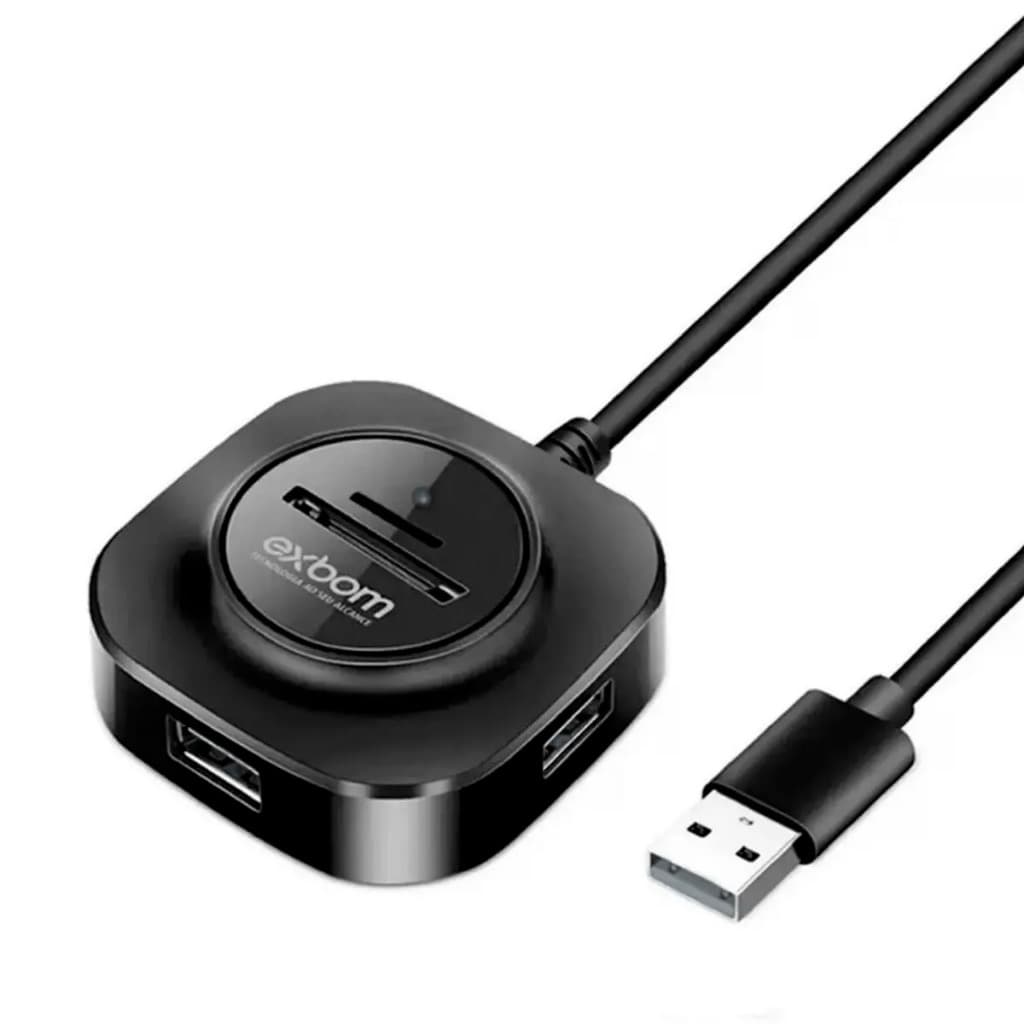 USB HUB 5 Em 1 USB x3 / SD / microSD - uh-r23 - EXBOM