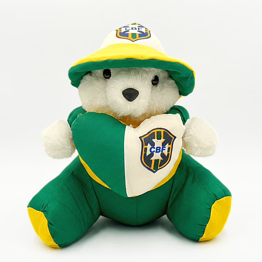 Urso de Pelúcia Brasil 35cm Macio Presente Copa do Mundo
