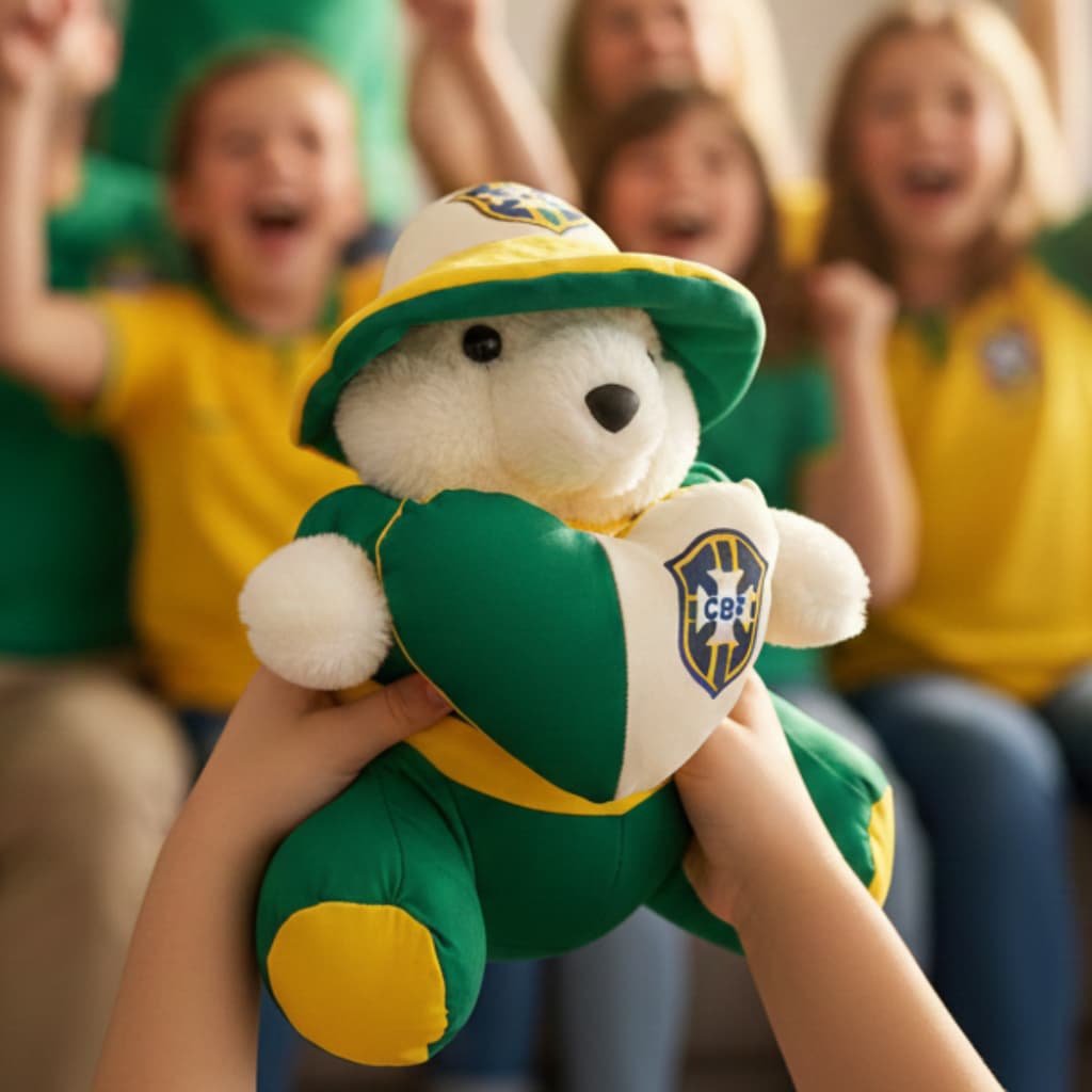 Urso de pelúcia do Brasil  35cm - Copa do mundo