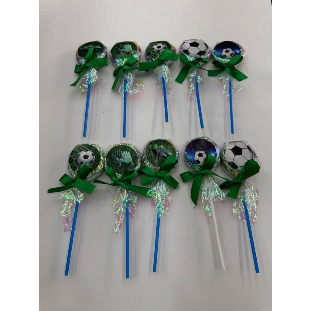 PIRULITO PERSONALIZADO FUTEBOL COM 10 UNIDADE PARA LEMBRANCAS E FESTA