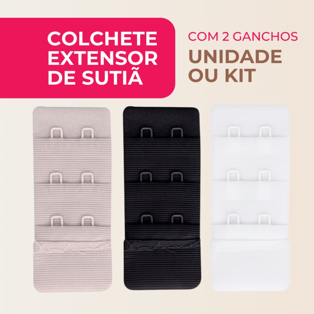 Colchete Extensor Para Cós De Sutiã Com Dois Ganchos Unidade 076 / AC082 Kit