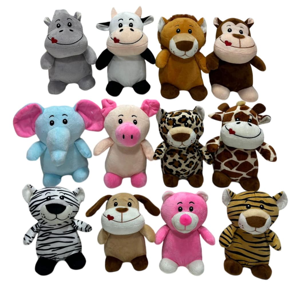 Kit 36 Ursinhos Animais Sortidos Para Maquina De Grua Ursos Colorido - 20cm