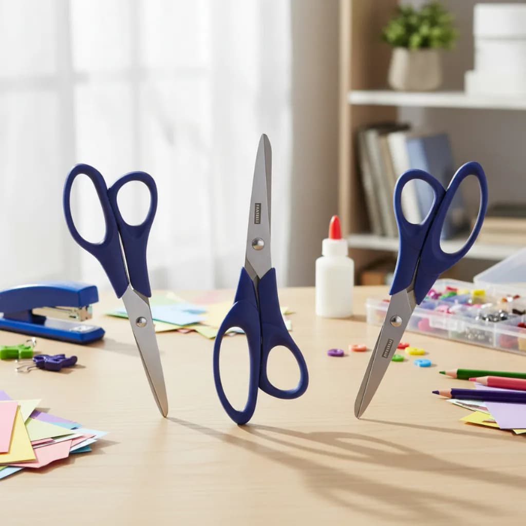 Kit 3 Tesouras Profissional Multifuncional 7,5" Fratelli Artesanato Cabelo Costura Escritório Tecido