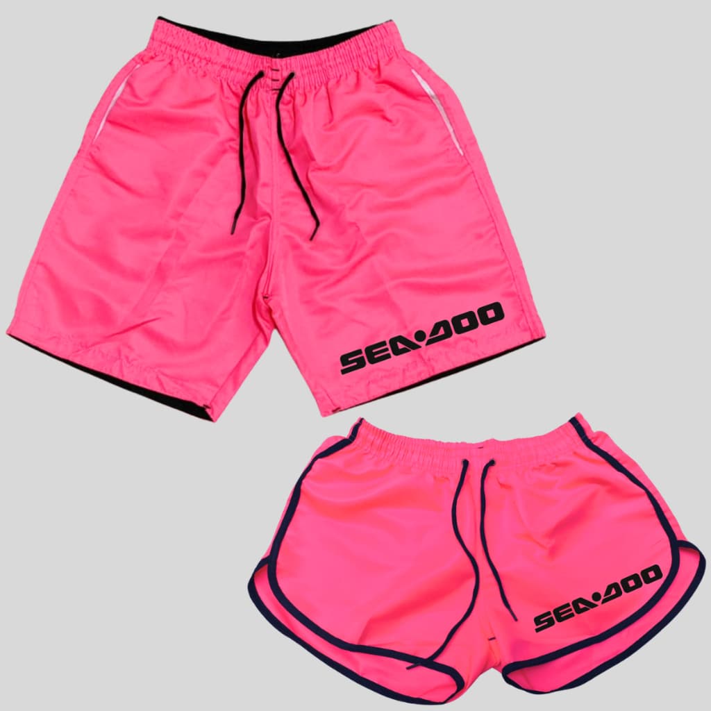 Kit 2 Shorts de Casais Bermudas para Casal Namorados Andar Jet Sky Moda Praia Lançamento