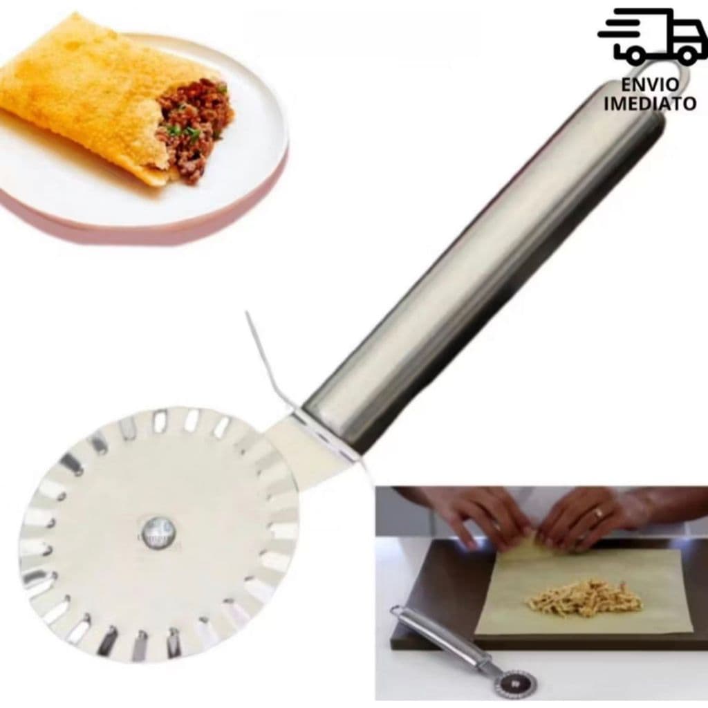 Cortador de Massa Para Pastel em aço Inox  19,5 cm Premium Alta Qualidade e Corte Preciso Original Line