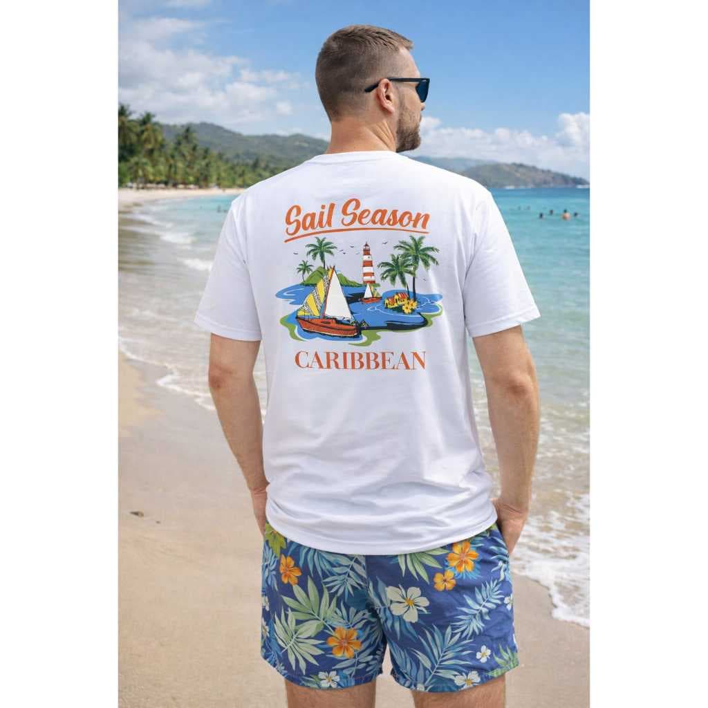 Camiseta Masculina Casual Tendência Lançamento Caribbean