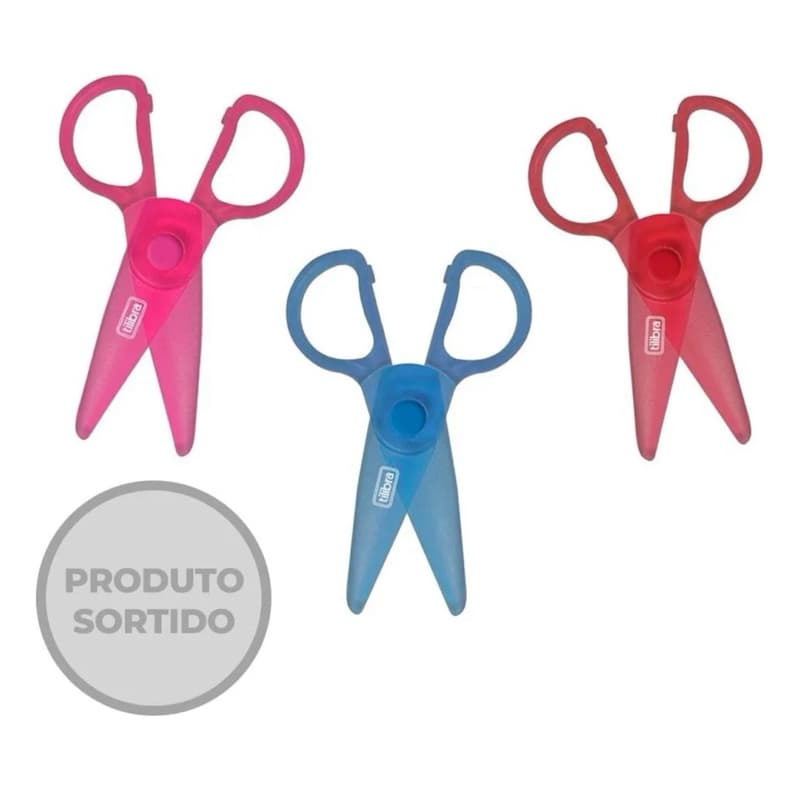 Tesoura Escolar Plástica 12cm Cores sortidas UNIDADE - Tilibra