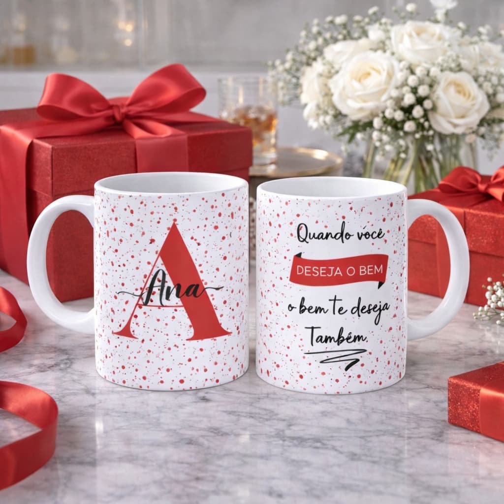 Caneca Personalizada com Nome e Frase – Efeito Mármore em 6 Cores | Presente Feminino e Masculino