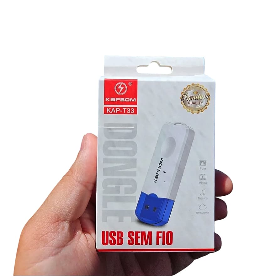 Adaptador Receptor De Música Sem Fio Para Som Usb - Usb Bluetooth - Kapbom