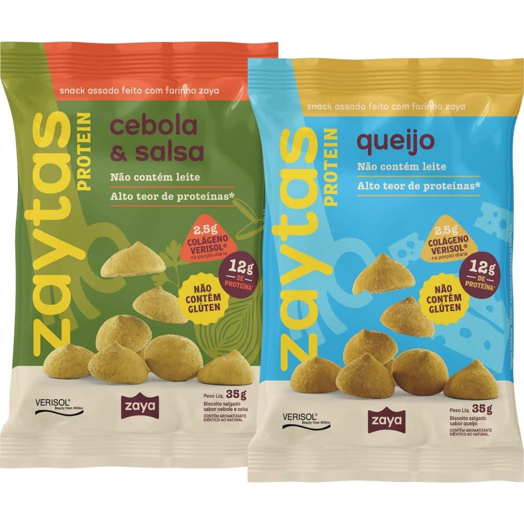 Kit 2 Zaytas Cebola & Salsa + Queijo Protein Zaya 35g