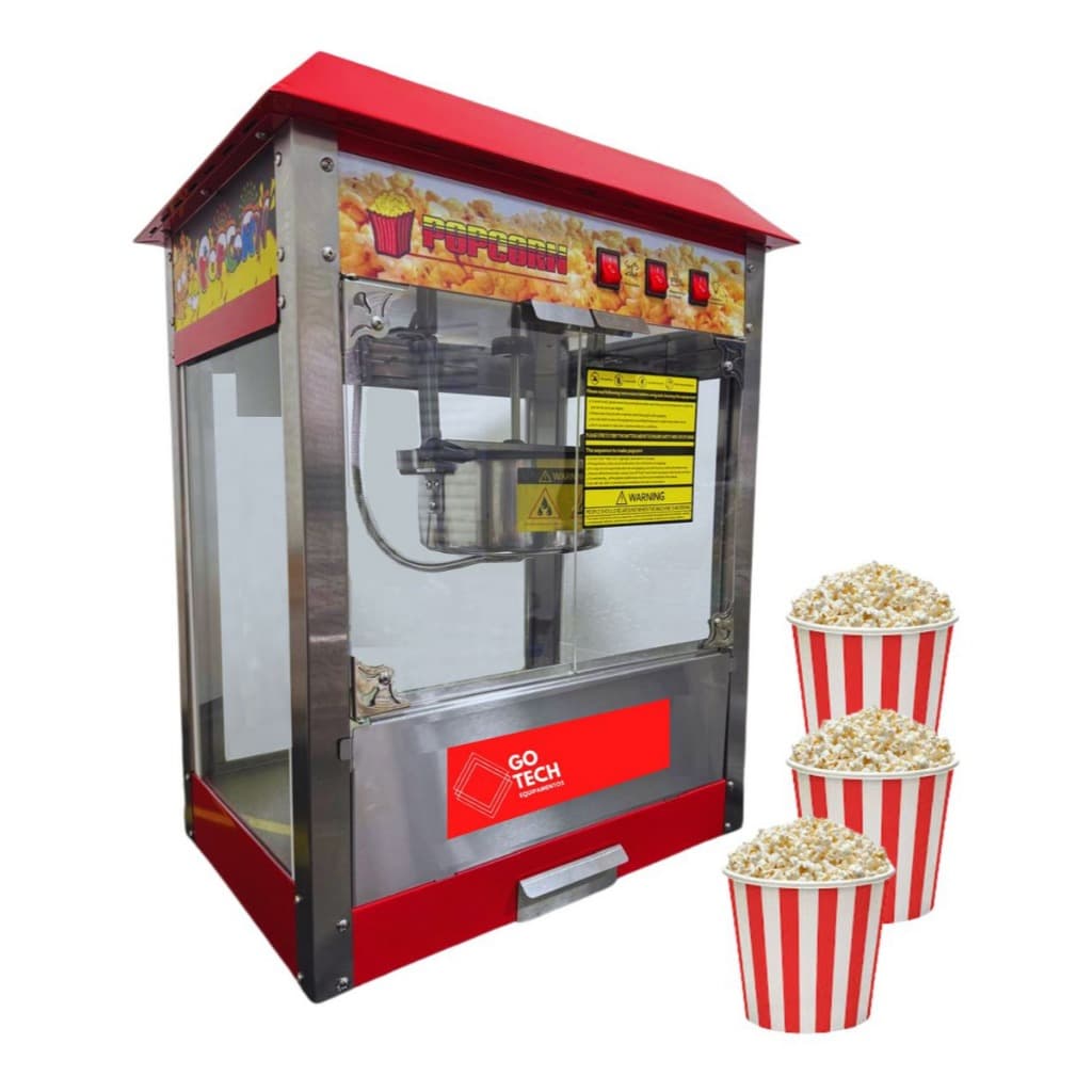 Pipoqueira Profissional Eletrica 220V Popcorn Doce Salgada Cor Vermelha Pipoca