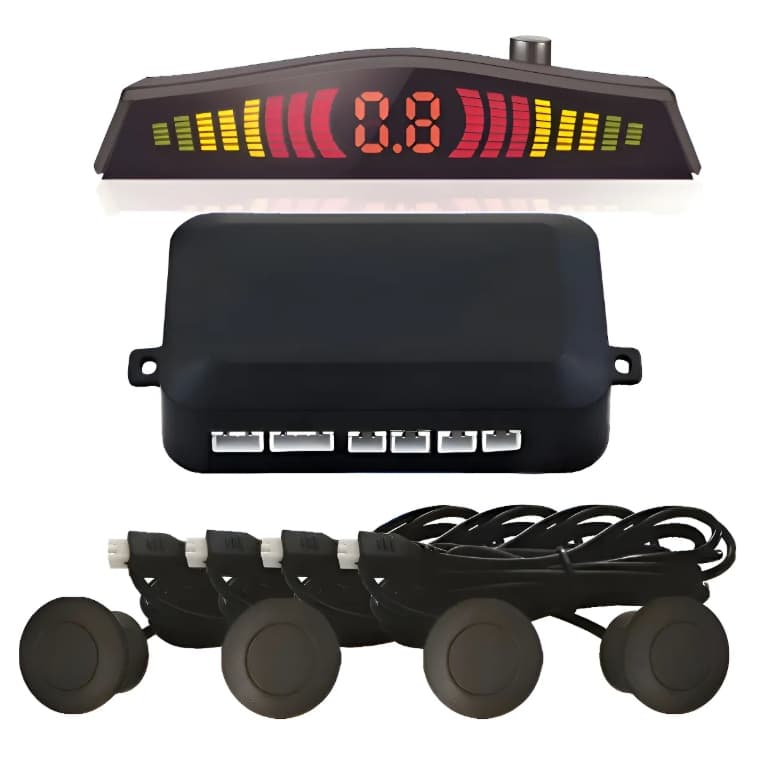 Kit Sensor De Estacionamento Ré 4 Sinal 20mm Sonoro Universal Cor preto