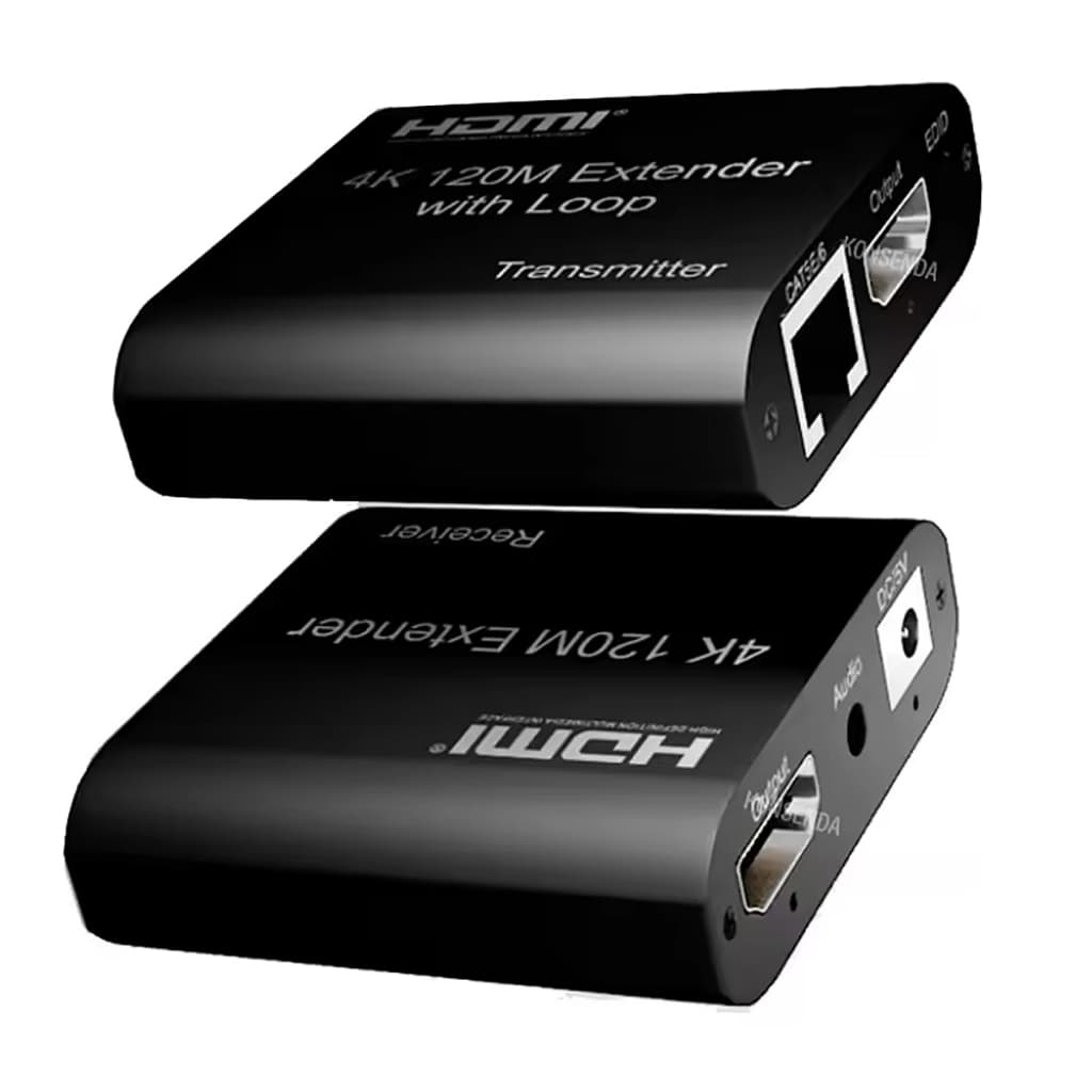 EXTENSOR HDMI 4K C/ AUDIO EDID VIA CABO REDE UTP ATE 120 MT